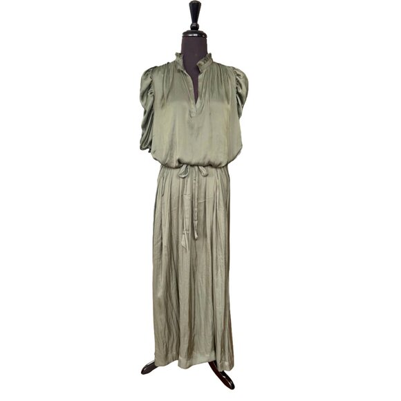 Zadig & Voltaire Ray Satin Maxi Dress Sage Green - Parisian Glamour Size M - Picture 15 of 15
